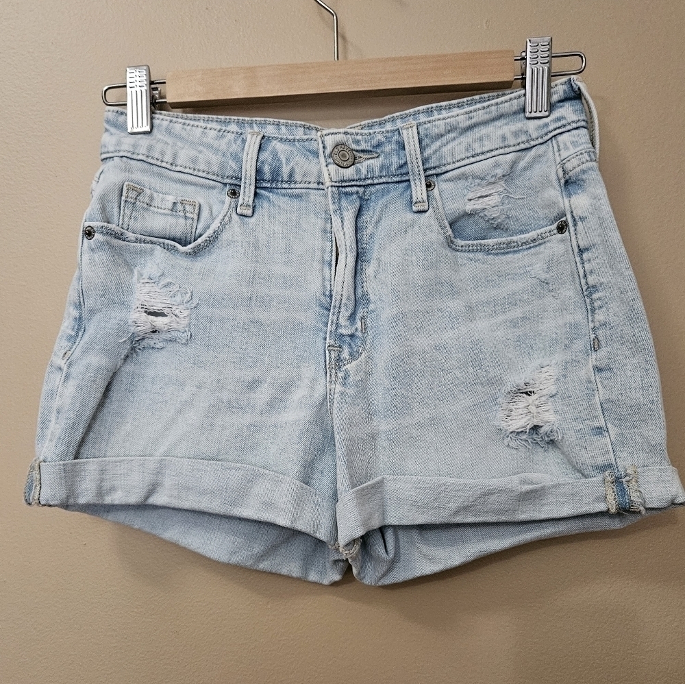 Old Navy High Rise Secret Slim Pocket Women Size 0 Distressed Shorts